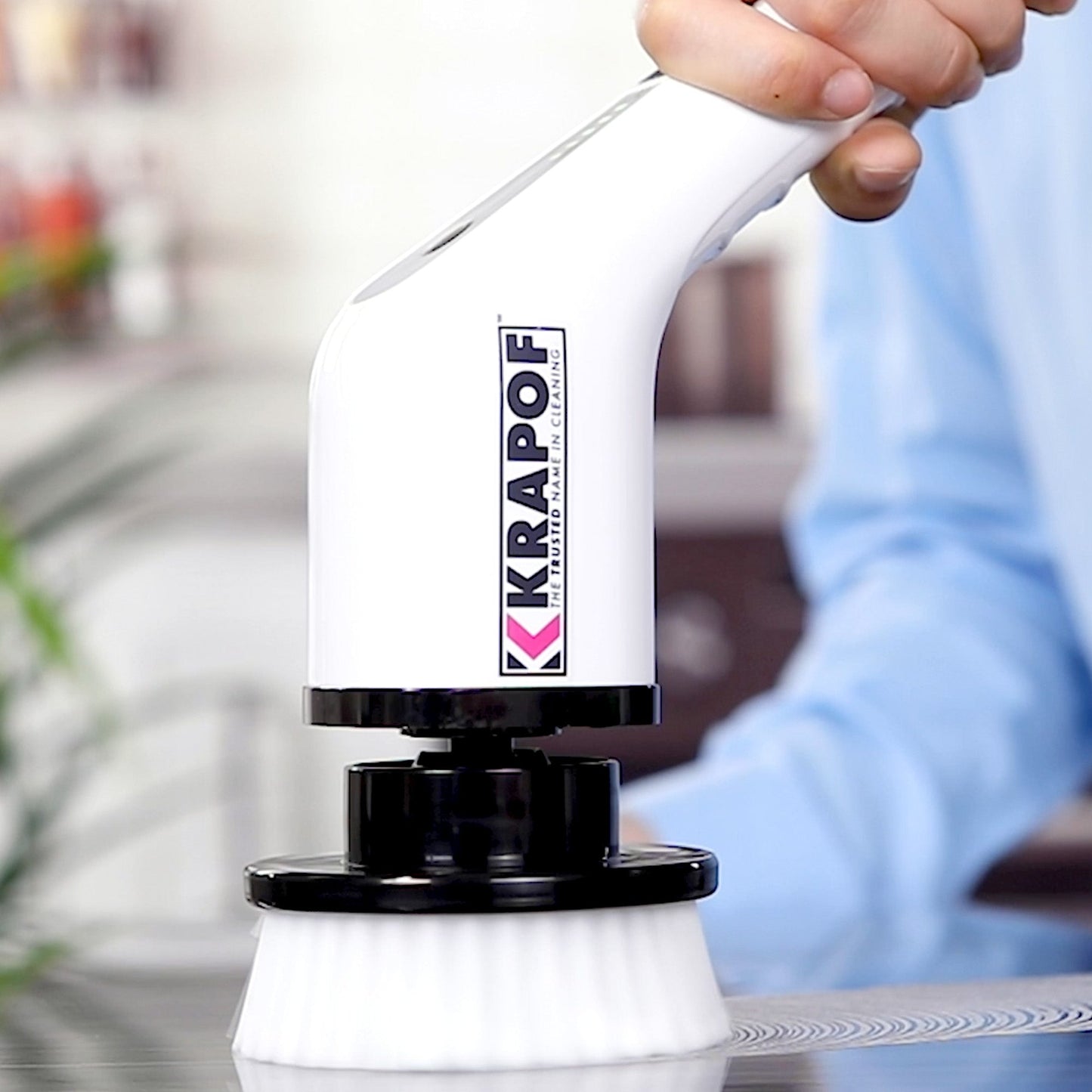 KRAPOF® Electric Cordless Tough Scrubber Excel with 7 Heads