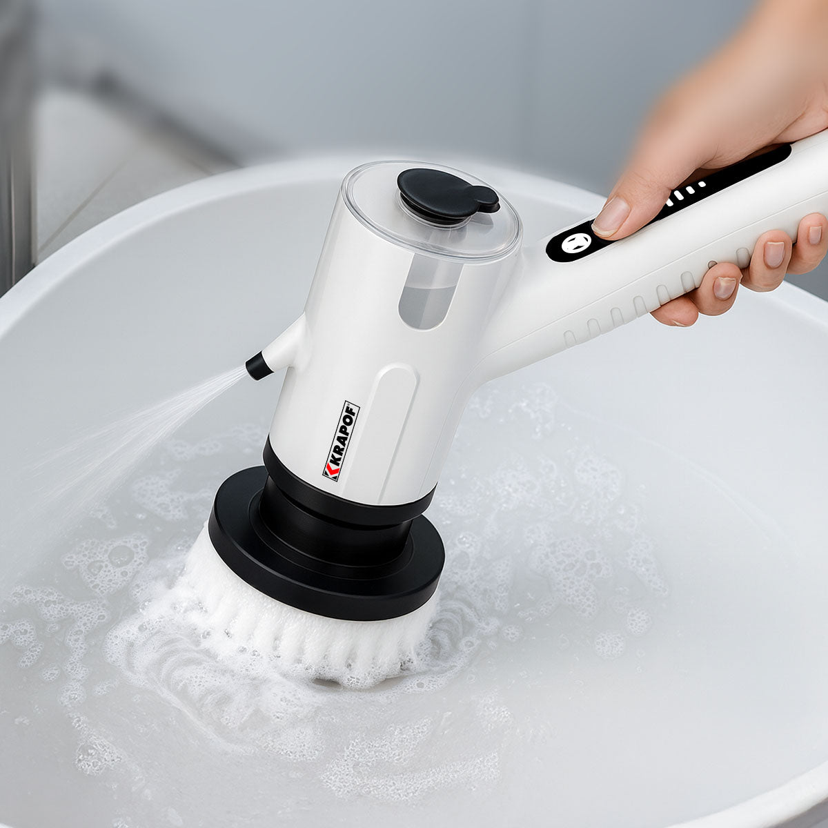 KRAPOF® Electric Cordless Tough Scrub Excel Pro with 7 Replaceable Cleaning Heads