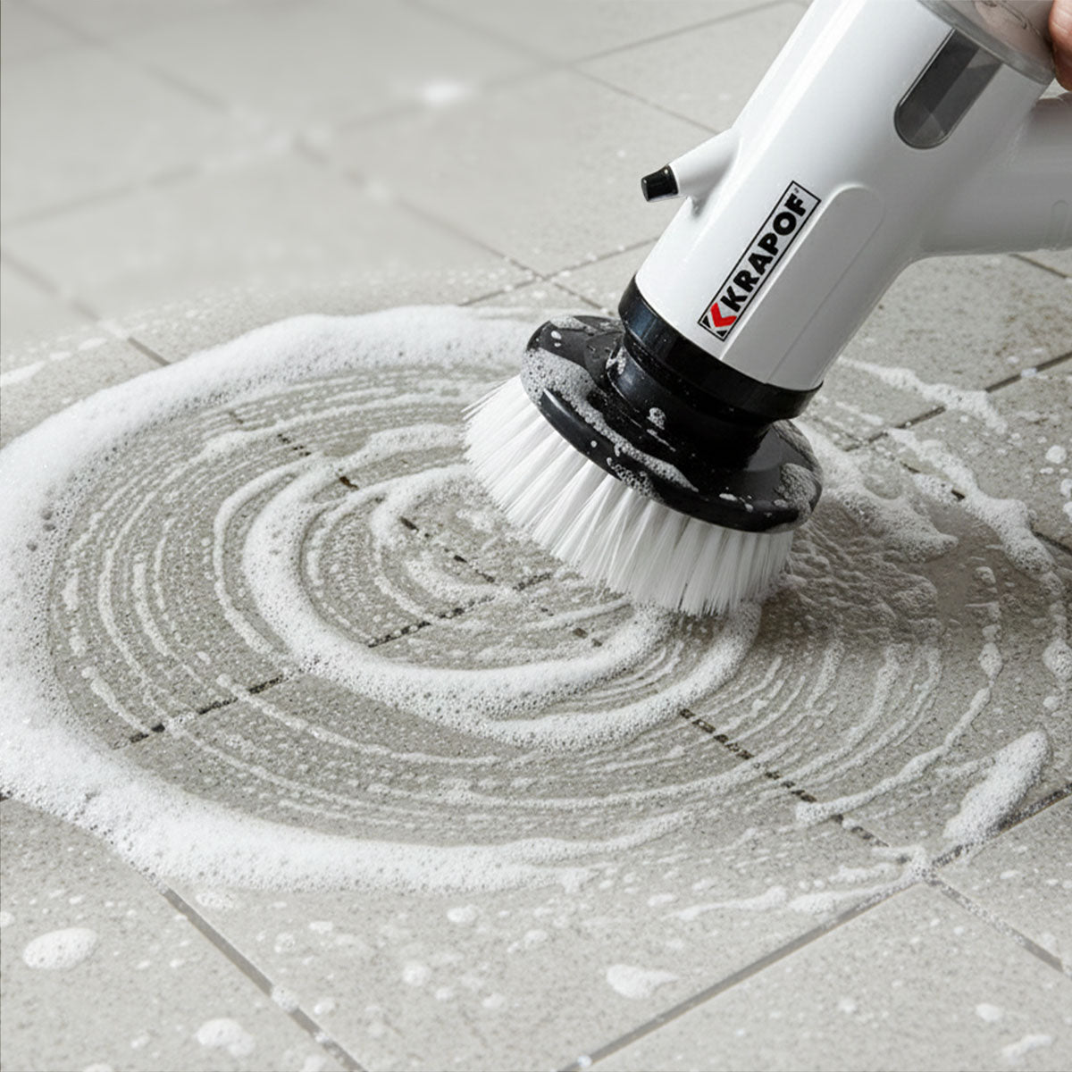 KRAPOF® Electric Cordless Tough Scrub Excel Pro with 7 Replaceable Cleaning Heads